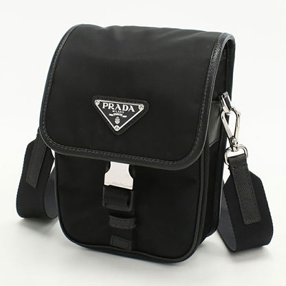 中古 プラダ 斜め掛け ショルダーバッグ メンズ ブランド PRADA Re-Nylon 2VD043 ブラック バッグ USDPR96571011