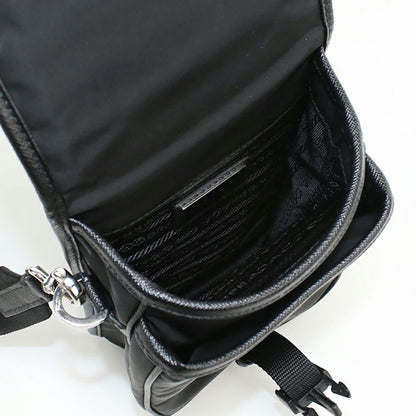 中古 プラダ 斜め掛け ショルダーバッグ メンズ ブランド PRADA Re-Nylon 2VD043 ブラック バッグ USDPR96571011