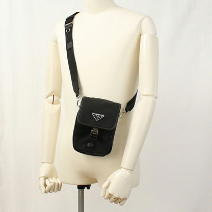 中古 プラダ 斜め掛け ショルダーバッグ メンズ ブランド PRADA Re-Nylon 2VD043 ブラック バッグ USDPR96571011