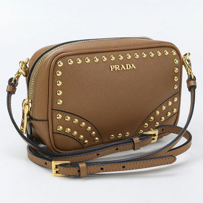 二手prada越野肩袋女性品牌Prada 2way肩带皮革棕色包USDPR96608011