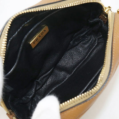 二手prada越野肩袋女性品牌Prada 2way肩带皮革棕色包USDPR96608011