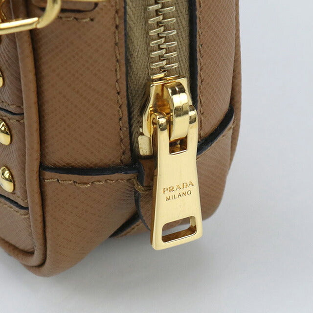 二手prada越野肩袋女性品牌Prada 2way肩带皮革棕色包USDPR96608011