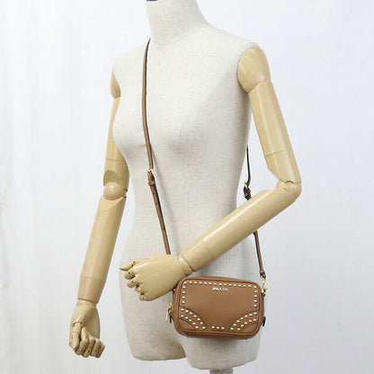 二手prada越野肩袋女性品牌Prada 2way肩带皮革棕色包USDPR96608011