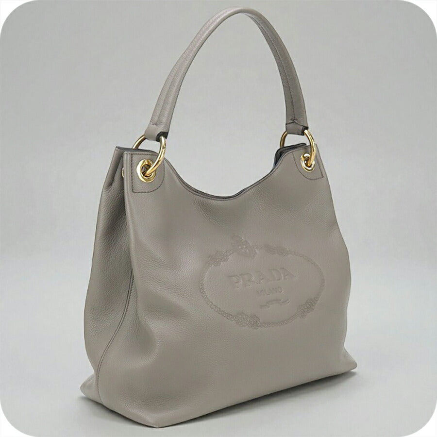 中古 プラダ ショルダーバッグ レディース ブランド PRADA ワンショルダーバッグ レザー 1BC051 2E8K F0572 グレー バッグ USDPR96681011
