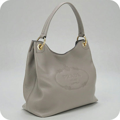 中古 プラダ ショルダーバッグ レディース ブランド PRADA ワンショルダーバッグ レザー 1BC051 2E8K F0572 グレー バッグ USDPR96681011