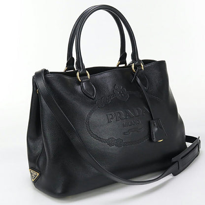 中古 プラダ トートバッグ レディース ブランド PRADA 2WAY レザー 1BA579 ブラック バッグ USDPR97114011