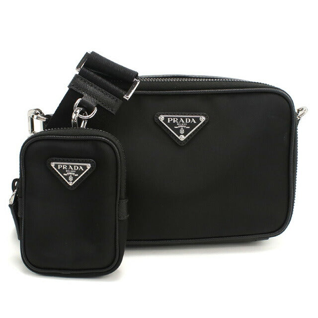 中古 プラダ 斜め掛け ショルダーバッグ メンズ ブランド PRADA Re-Nylon 2VH070 ブラック バッグ USDPR97408011