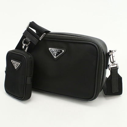 中古 プラダ 斜め掛け ショルダーバッグ メンズ ブランド PRADA Re-Nylon 2VH070 ブラック バッグ USDPR97408011