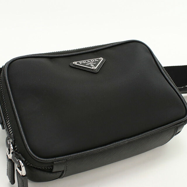 中古 プラダ 斜め掛け ショルダーバッグ メンズ ブランド PRADA Re-Nylon 2VH070 ブラック バッグ USDPR97408011