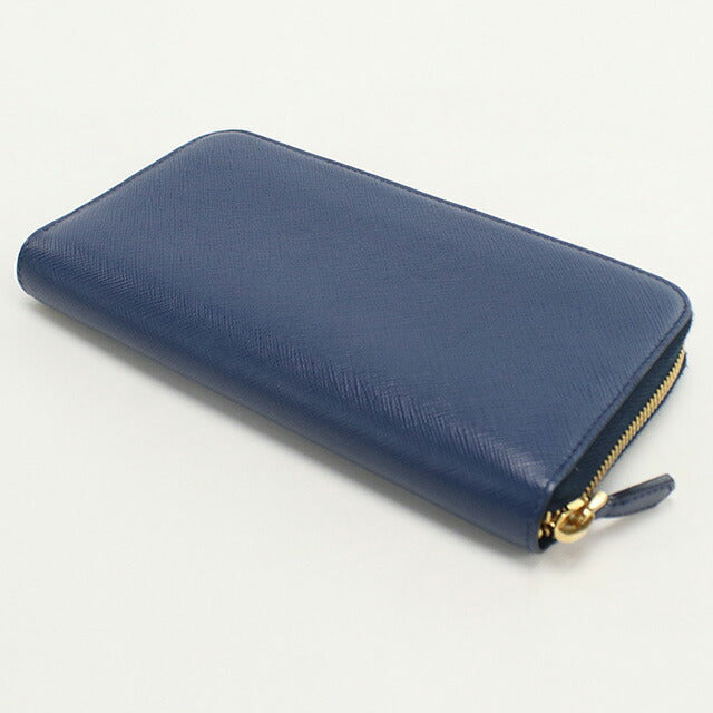 中古 プラダ 長財布ラウンドファスナー メンズ ブランド PRADA ジップアラウンド長財布 レザー ブルー 財布 USDPR97880011