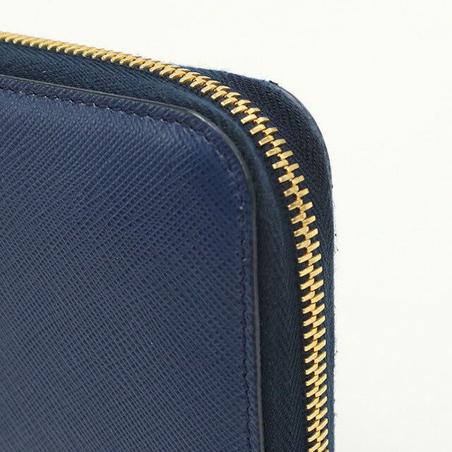 中古 プラダ 長財布ラウンドファスナー メンズ ブランド PRADA ジップアラウンド長財布 レザー ブルー 財布 USDPR97880011
