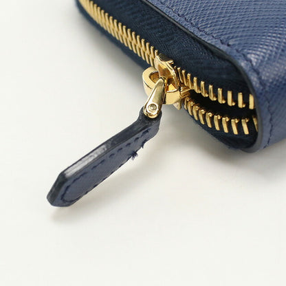中古 プラダ 長財布ラウンドファスナー メンズ ブランド PRADA ジップアラウンド長財布 レザー ブルー 財布 USDPR97880011