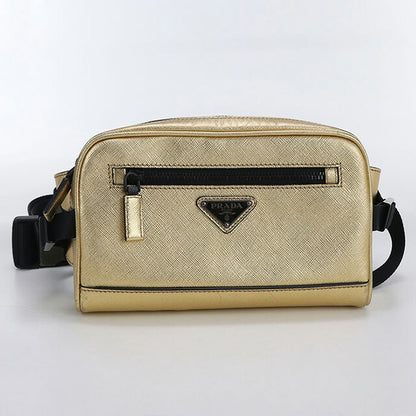 Used Prada body bag ladies brand PRADA belt bag leather 2VL012 9Z2 F0W3L gold bag USDPR98043011