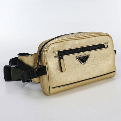 Used Prada body bag ladies brand PRADA belt bag leather 2VL012 9Z2 F0W3L gold bag USDPR98043011