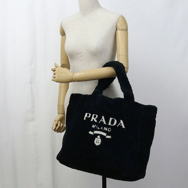 Used Prada tote bag ladies brand PRADA Terry 1BG130 black bag USDPR98044011
