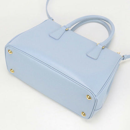 中古 プラダ トートバッグ レディース ブランド PRADA ガレリア ミディアム 2WAY 1BA863 NZV F0076 ブルー バッグ USDPR98054011