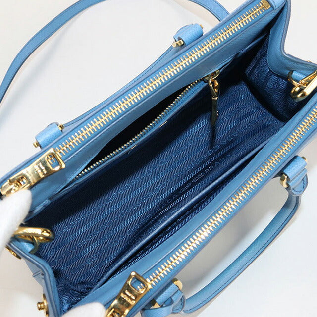Used Prada handbag ladies brand PRADA 2WAY leather blue bag USDPR98359011