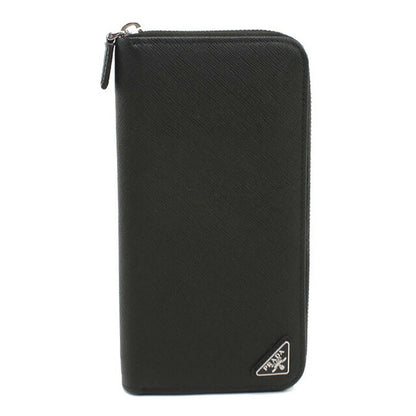 中古 プラダ 長財布ラウンドファスナー メンズ PRADA サフィアーノトライアングル ジップアラウンド長財布 レザー 2ML317 QHH F0002 USDPR98425011