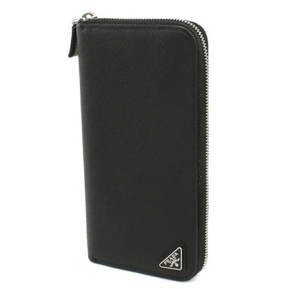 中古 プラダ 長財布ラウンドファスナー メンズ PRADA サフィアーノトライアングル ジップアラウンド長財布 レザー 2ML317 QHH F0002 USDPR98425011