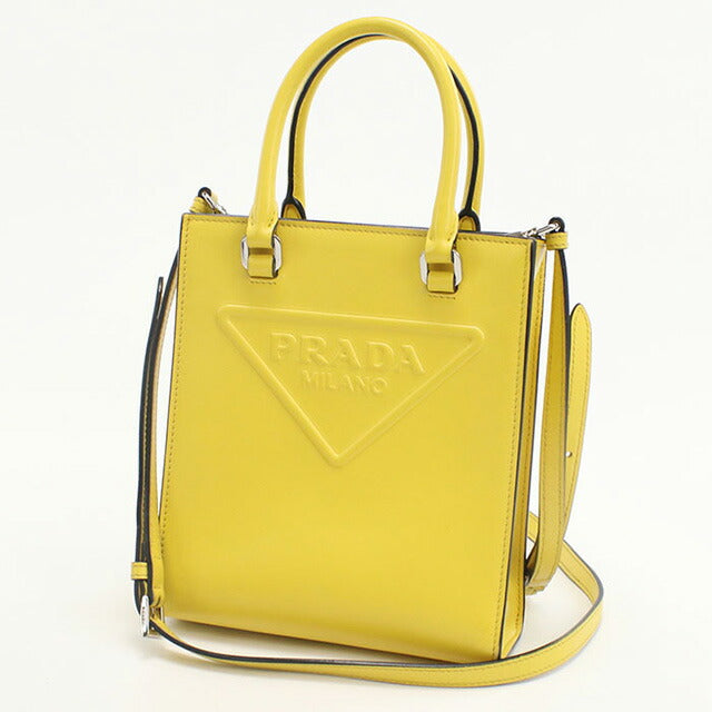 Used Prada handbag ladies brand PRADA 2WAY handbag 1BA333 yellow bag USDPR98591011