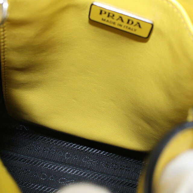 プラダ PRADA 2WAY ミニトート 1BA333 イエロー シルバー金具 レザー レディース ショルダーバッグ MINI CONTENITORI ショルダーバッグ レザー イエロー 2WAY プラダ – RECLO