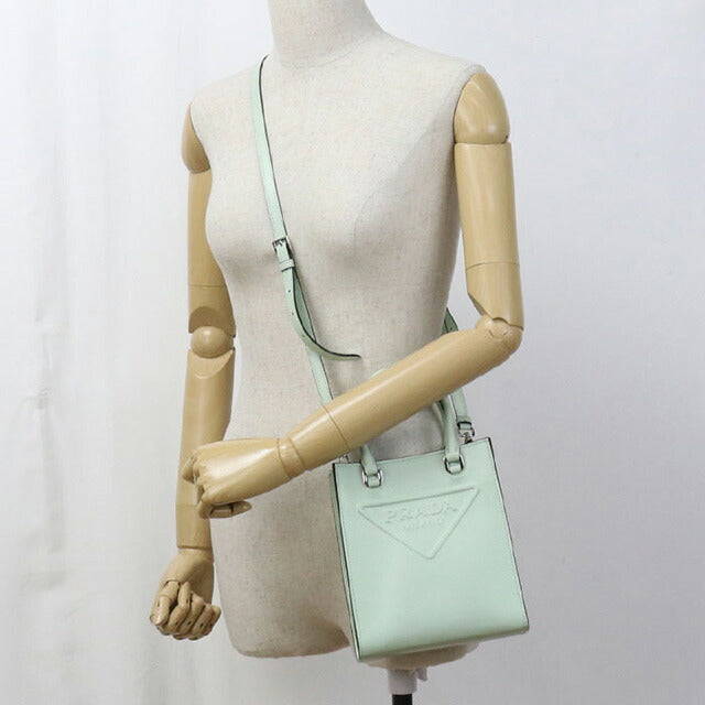 中古 プラダ ハンドバッグ レディース ブランド PRADA 2WAY レザー 1BA333 グリーン バッグ USDPR98919011