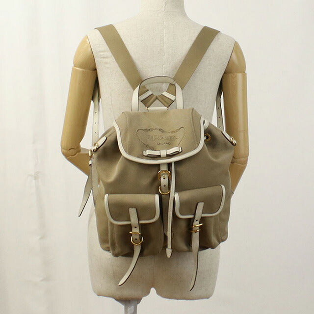 中古 プラダ リュック レディース ブランド PRADA ロゴジャガード