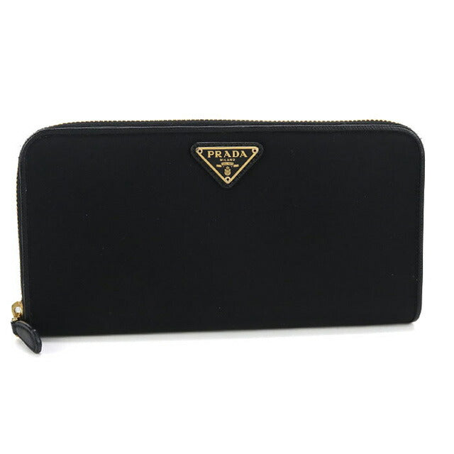 中古 プラダ 長財布ラウンドファスナー レディース ブランド PRADA ジップアラウンド長財布 ブラック 財布 USDPR99348011