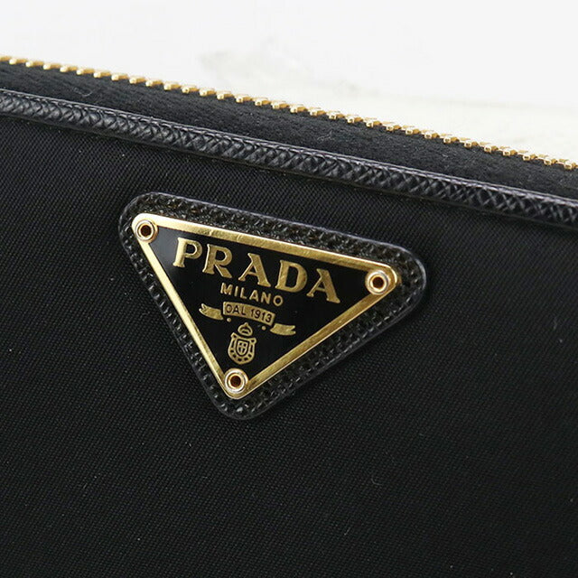 中古 プラダ 長財布ラウンドファスナー レディース ブランド PRADA ジップアラウンド長財布 ブラック 財布 USDPR99348011