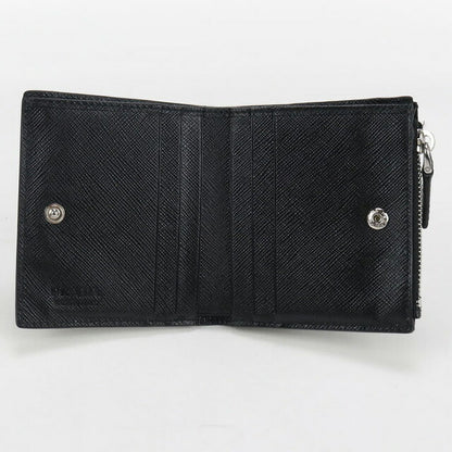 中古 プラダ 二折財布 メンズ ブランド PRADA サフィアーノレザー財布 レザー ブラック 財布 USDPR99410011