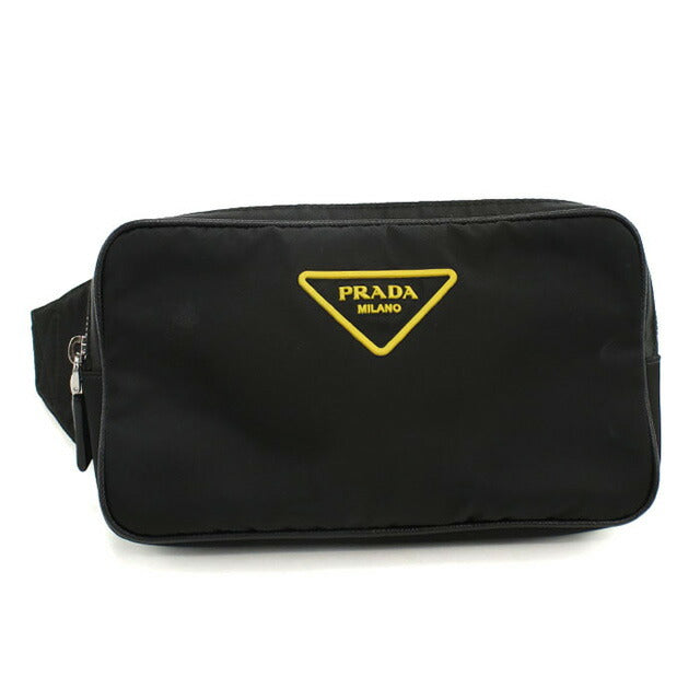 中古 プラダ ボディバッグ メンズ ブランド PRADA ベルトバッグ 2VL977 ブラック バッグ USDPR99442011