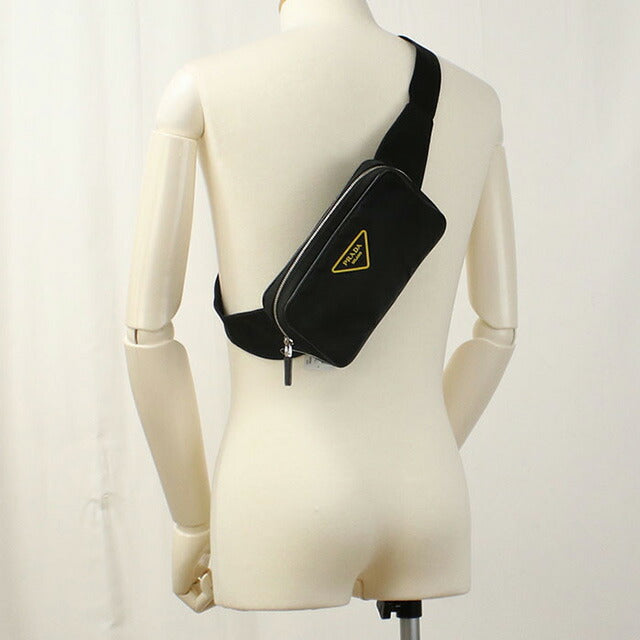 中古 プラダ ボディバッグ メンズ ブランド PRADA ベルトバッグ 2VL977 ブラック バッグ USDPR99442011