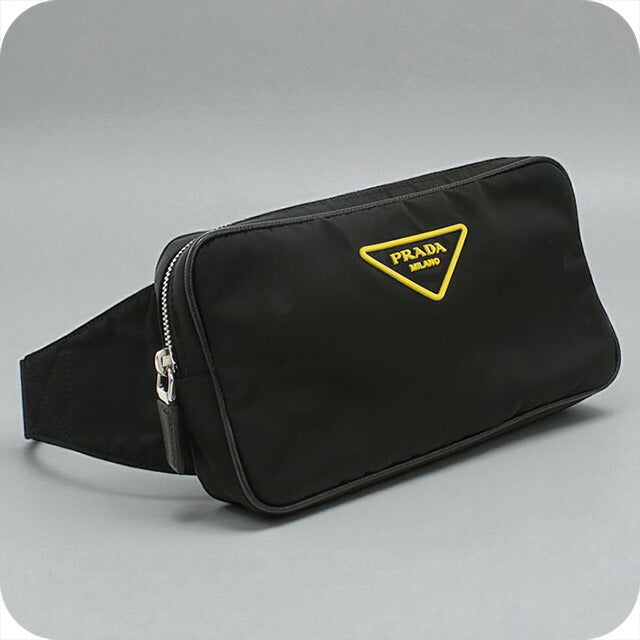 中古 プラダ ボディバッグ メンズ ブランド PRADA ベルトバッグ 2VL977 ブラック バッグ USDPR99442011