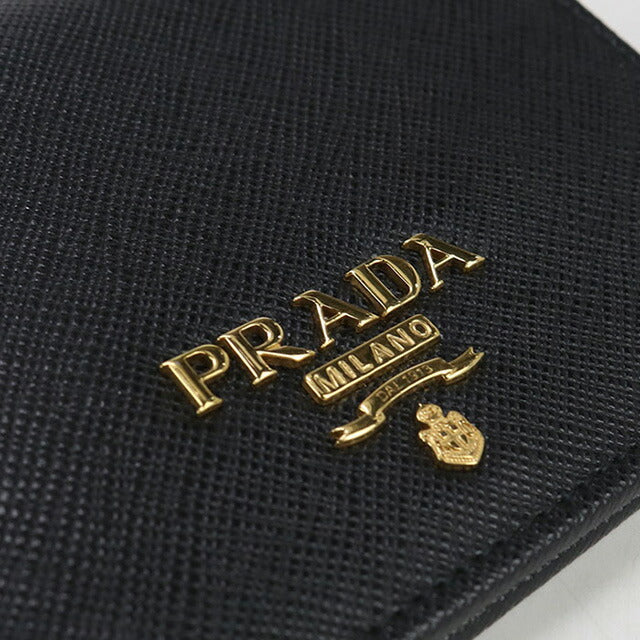 中古 プラダ 二折財布 レディース ブランド PRADA サフィアーノマルチカラー財布 レザー 1MV204 ブラック 財布 USDPR99832011