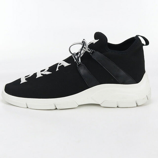 中古 プラダ スニーカー メンズ ブランド PRADA ロゴ ブラック