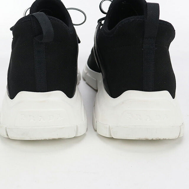 中古 プラダ スニーカー メンズ ブランド PRADA ロゴ ブラック