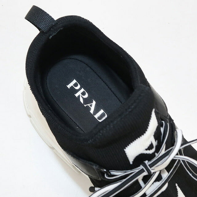 中古 プラダ スニーカー メンズ ブランド PRADA ロゴ ブラック