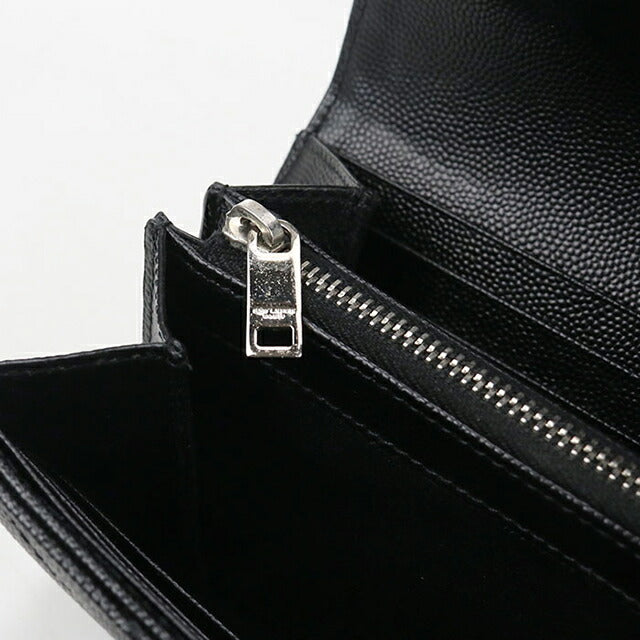 中古 サンローラン 長財布二折 レディース ブランド SAINT LAURENT モノグラム ラージフラップウォレット レザー 372264 ブラック 財布 USDSL102621011