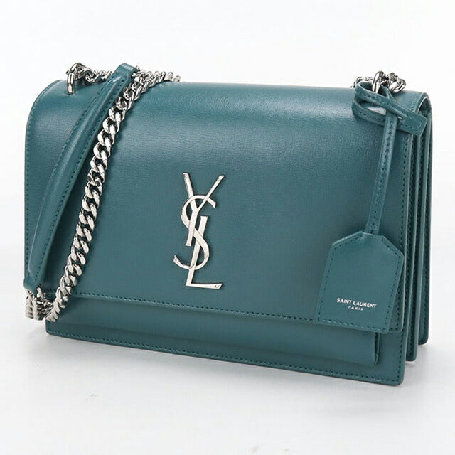 中古 サンローラン 斜め掛け ショルダーバッグ レディース ブランド SAINT LAURENT YSLモノグラム サンセット ミディアム レザー 442906 USDSL103586011