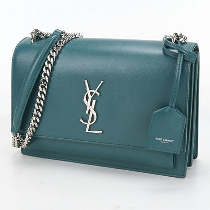中古 サンローラン 斜め掛け ショルダーバッグ レディース ブランド SAINT LAURENT YSLモノグラム サンセット ミディアム レザー 442906 USDSL103586011