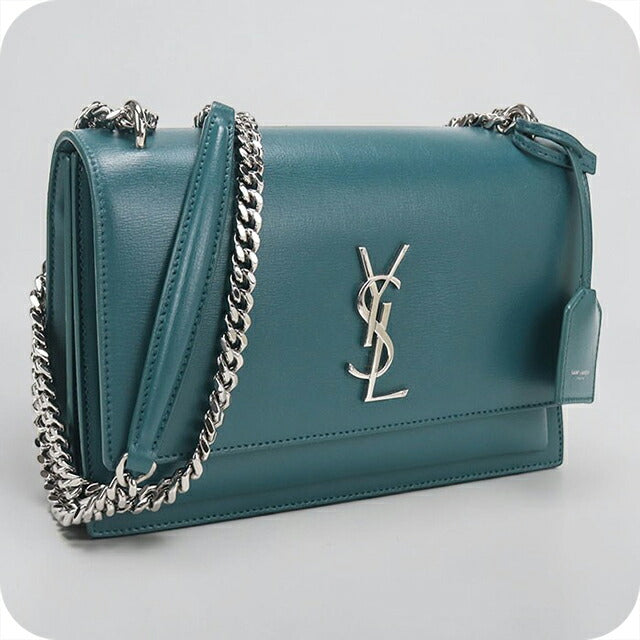中古 サンローラン 斜め掛け ショルダーバッグ レディース ブランド SAINT LAURENT YSLモノグラム サンセット ミディアム レザー 442906 USDSL103586011