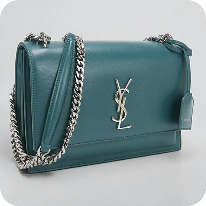 中古 サンローラン 斜め掛け ショルダーバッグ レディース ブランド SAINT LAURENT YSLモノグラム サンセット ミディアム レザー 442906 USDSL103586011