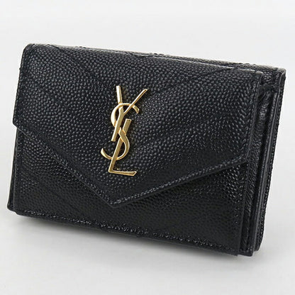 中古 サンローラン 三つ折り財布 レディース ブランド SAINT LAURENT モノグラム タイニーウォレット 602791 ブラック 財布 USDSL103594011