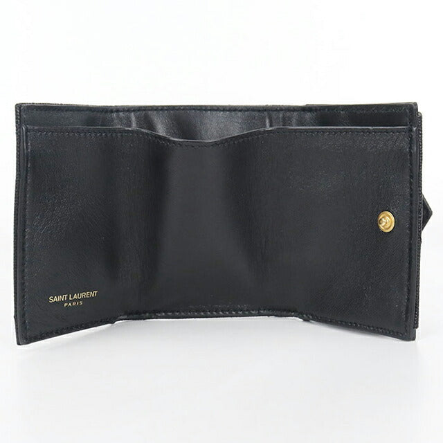 中古 サンローラン 三つ折り財布 レディース ブランド SAINT LAURENT モノグラム タイニーウォレット 602791 ブラック 財布 USDSL103594011