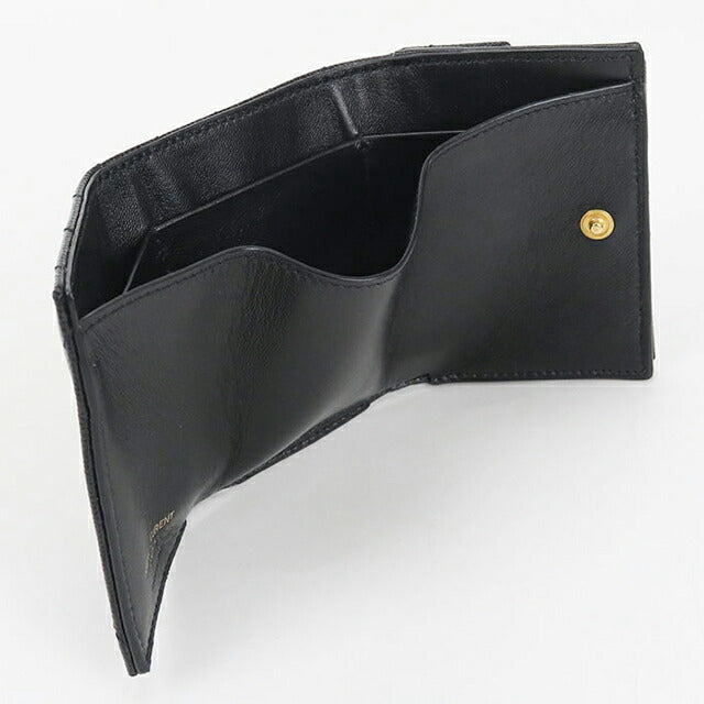 中古 サンローラン 三つ折り財布 レディース ブランド SAINT LAURENT モノグラム タイニーウォレット 602791 ブラック 財布 USDSL103594011
