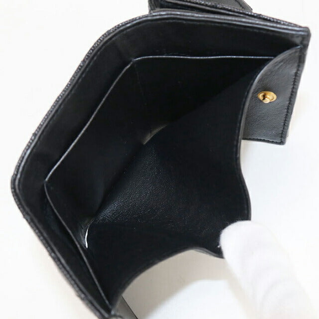 中古 サンローラン 三つ折り財布 レディース ブランド SAINT LAURENT モノグラム タイニーウォレット 602791 ブラック 財布 USDSL103594011