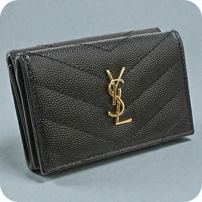 中古 サンローラン 三つ折り財布 レディース ブランド SAINT LAURENT モノグラム オリガミタイニーウォレット 668274 ブラック 財布 USDSL103689011