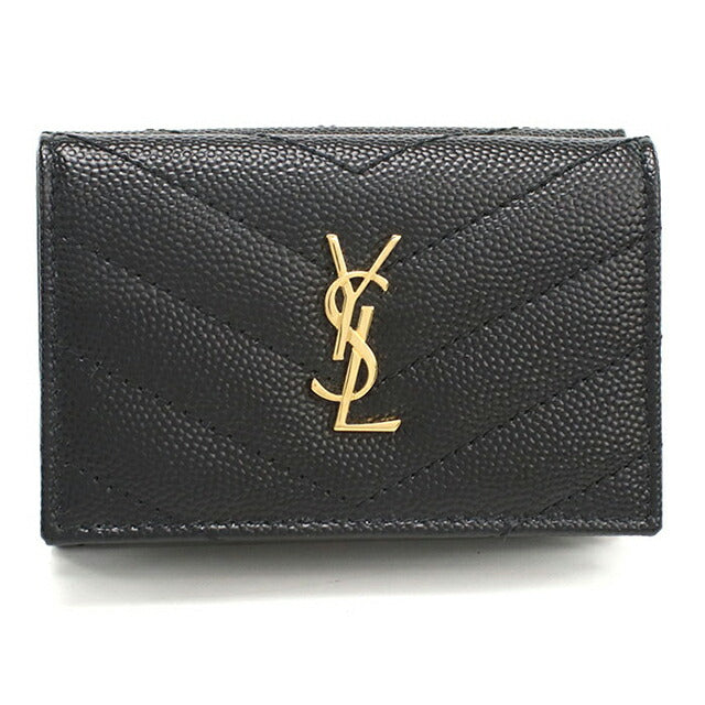 中古 サンローラン 三つ折り財布 レディース ブランド SAINT LAURENT モノグラム オリガミタイニーウォレット 668274 ブラック 財布 USDSL103689011