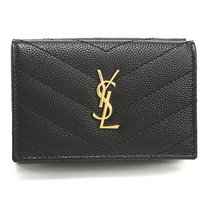 中古 サンローラン 三つ折り財布 レディース ブランド SAINT LAURENT モノグラム オリガミタイニーウォレット 668274 ブラック 財布 USDSL103689011