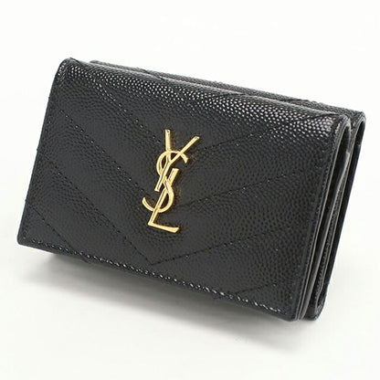 中古 サンローラン 三つ折り財布 レディース ブランド SAINT LAURENT モノグラム オリガミタイニーウォレット 668274 ブラック 財布 USDSL103689011